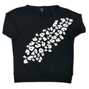 Miss Chievous Sequin Leopard Slouchy Sweatshirt L